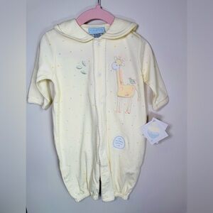 NWT Le Top Vintage Yellow Baby Romper Size 6M